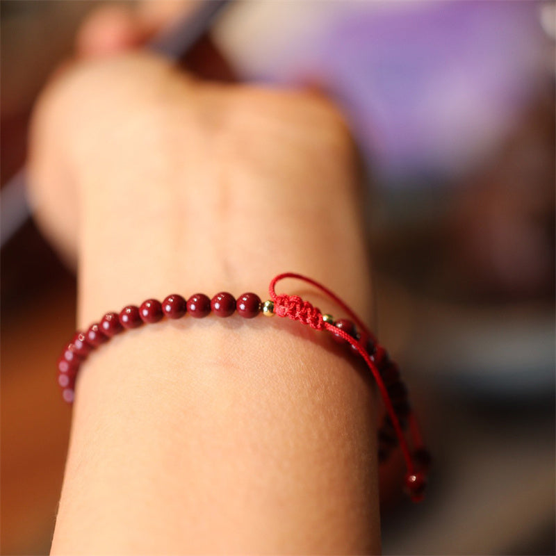 Cinnabar Red String Blessing Bracelet Anklet for Protection