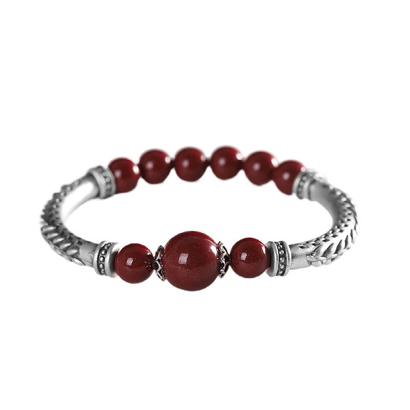 Cinnabar Wheat Ears 8mm Bracelet in Sterling Silver