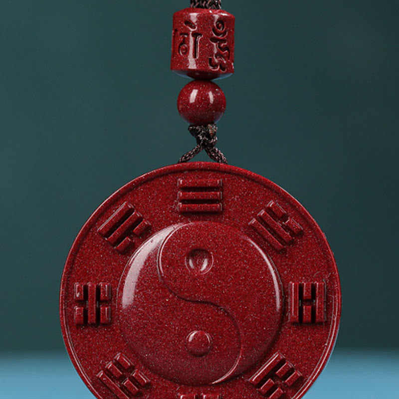 Cinnabar Yin Yang Bagua Blessing Necklace for Calm & Balance