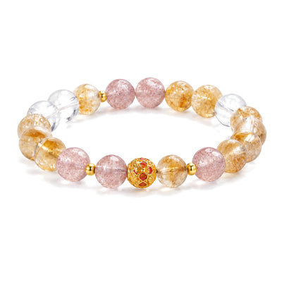 Citrine Protection Bracelet 17-19cm, Citrine, on a white background