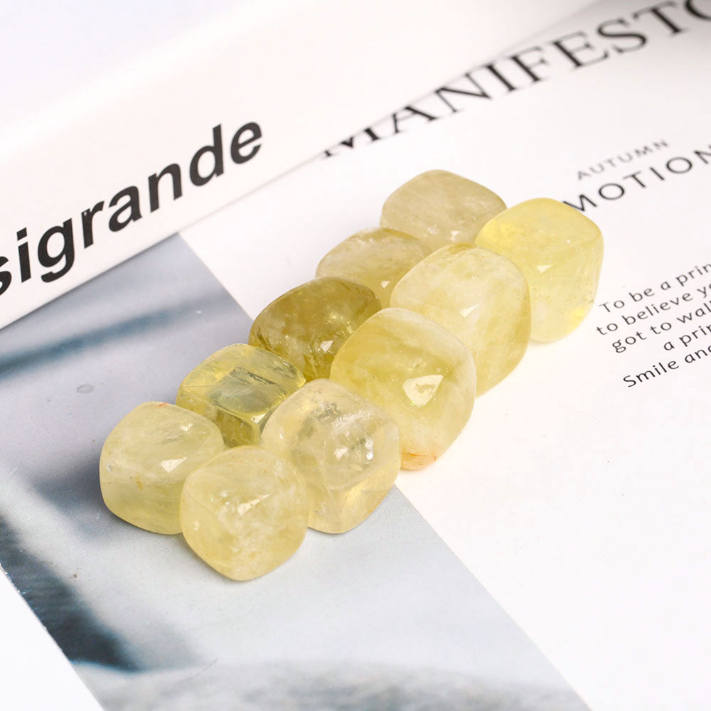 Citrine Crystal Cube 2cm Polished Healing Stone