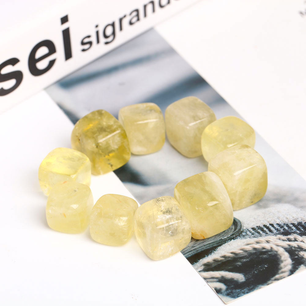 Citrine Crystal Cube 2cm Polished Healing Stone