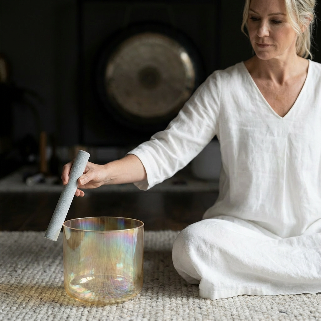 Citrine Crystal Singing Bowl - Meditation & Chakra Sound