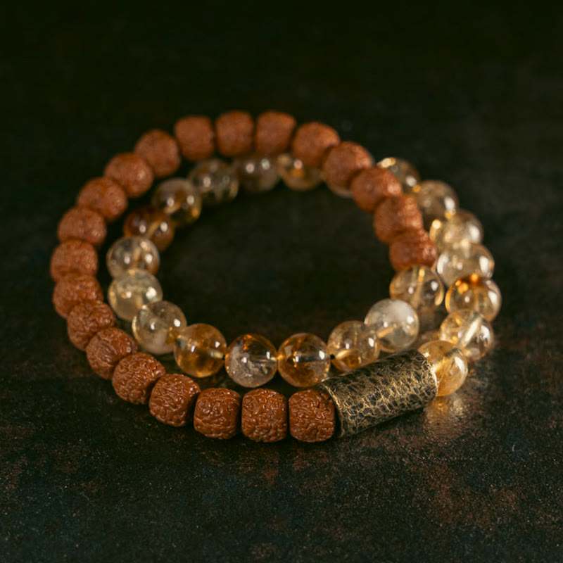 Citrine Double Wrap Bracelet for Prosperity & Abundance
