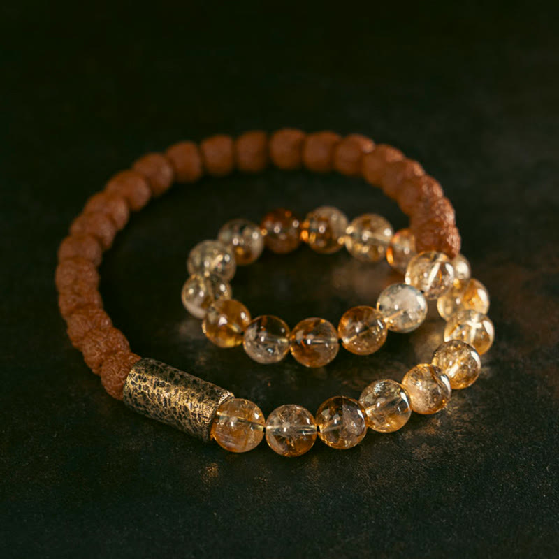 Citrine Double Wrap Bracelet for Prosperity & Abundance