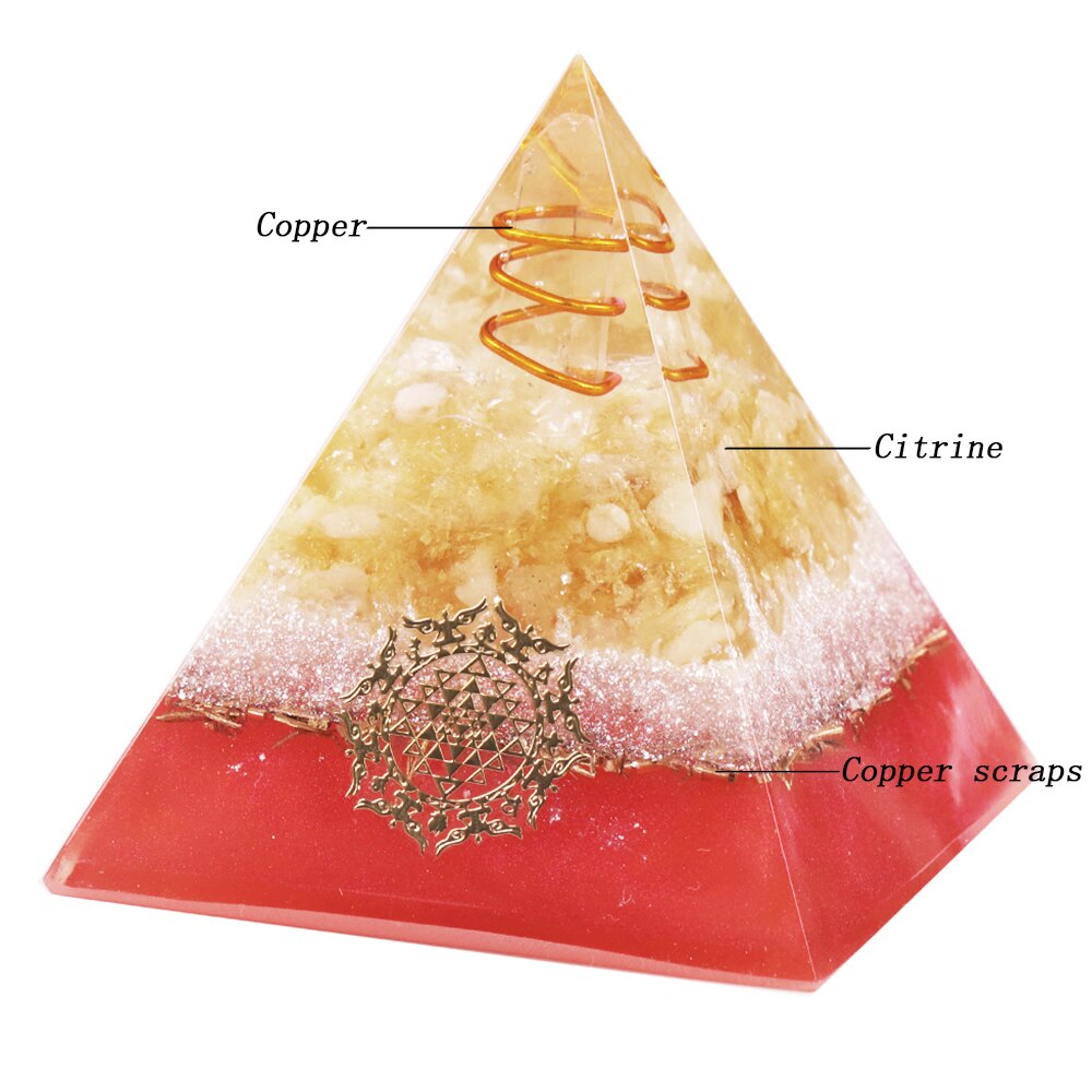 Citrine Orgone Pyramid for Manifestation and Harmony