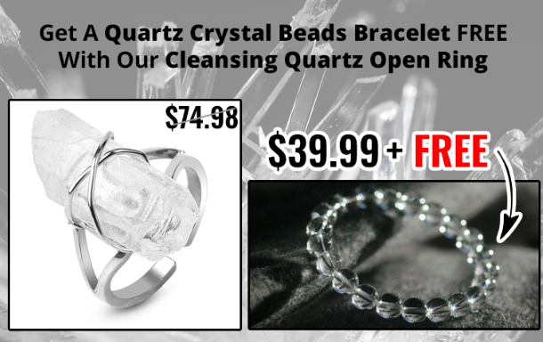 Quartz Open Ring with Complimentary Quartz Bracelet