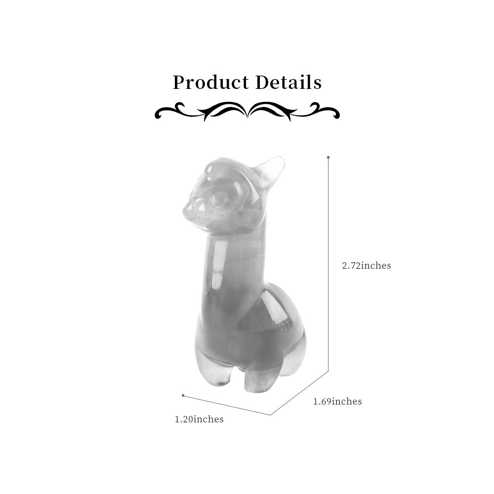 Clear Quartz Crystal Alpaca Carving 2.7in Healing Figurine