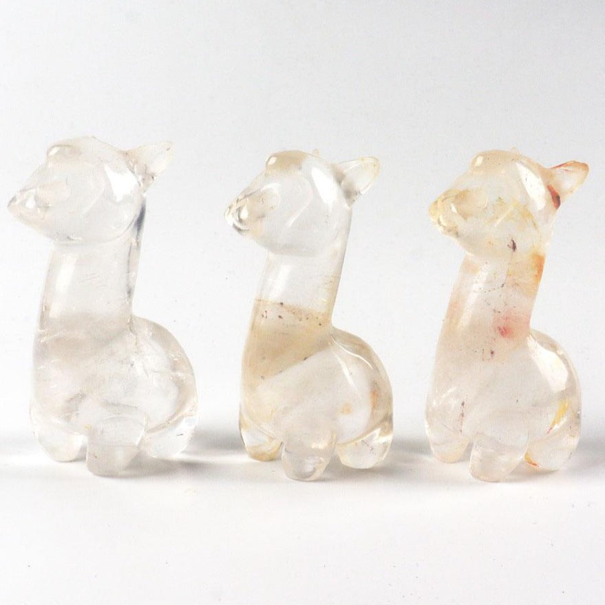 Clear Quartz Crystal Alpaca Carving 2.7in Healing Figurine