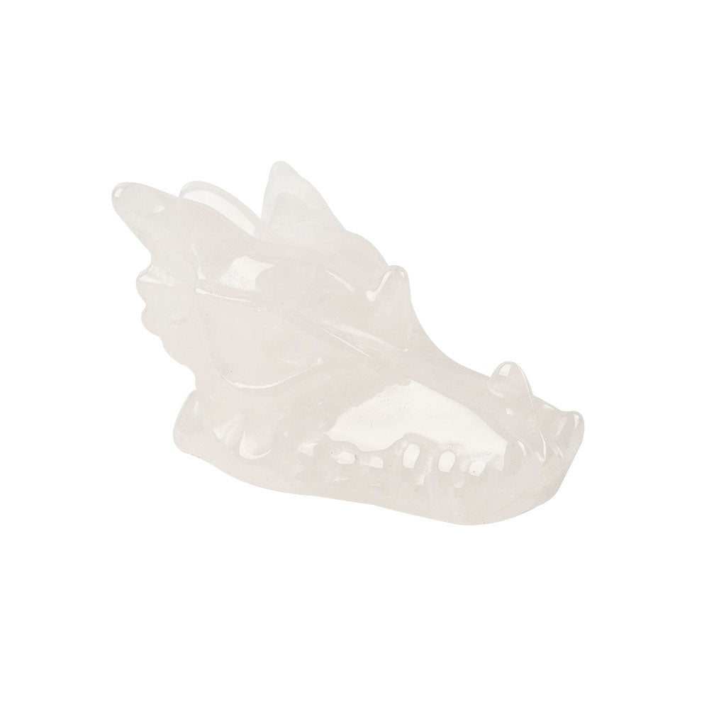Clear Quartz Crystal Dragon Head Carving 2.5 in