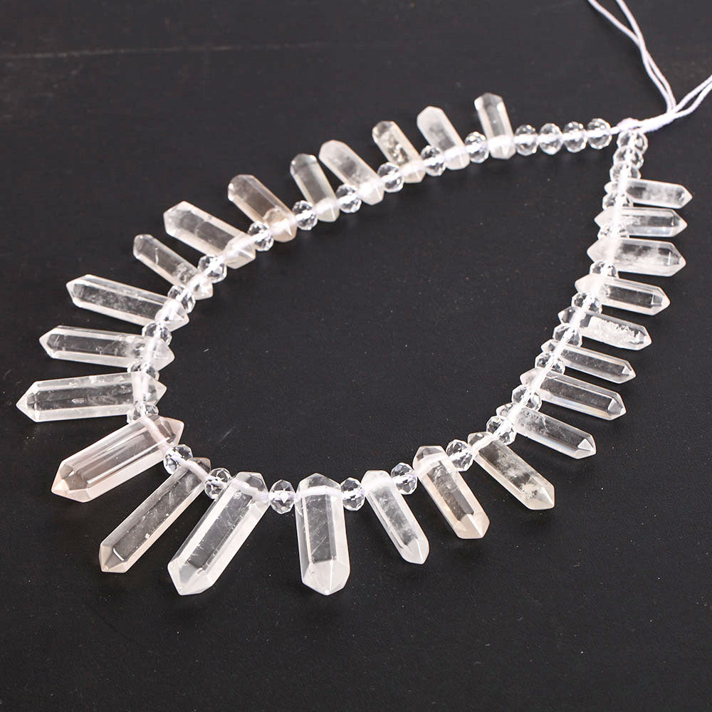 Clear Quartz Crystal Points Chain for Chakra Balance