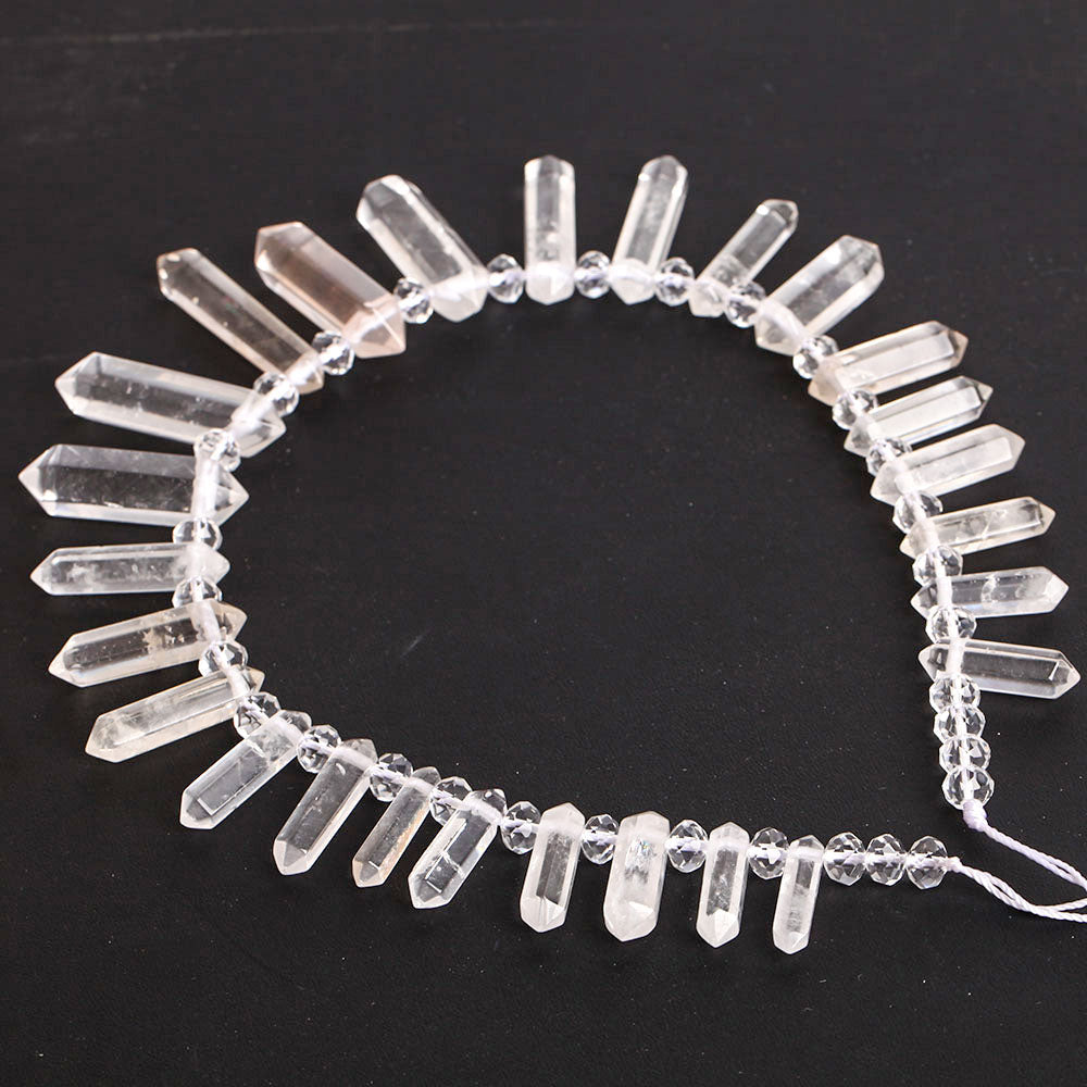 Clear Quartz Crystal Points Chain for Chakra Balance