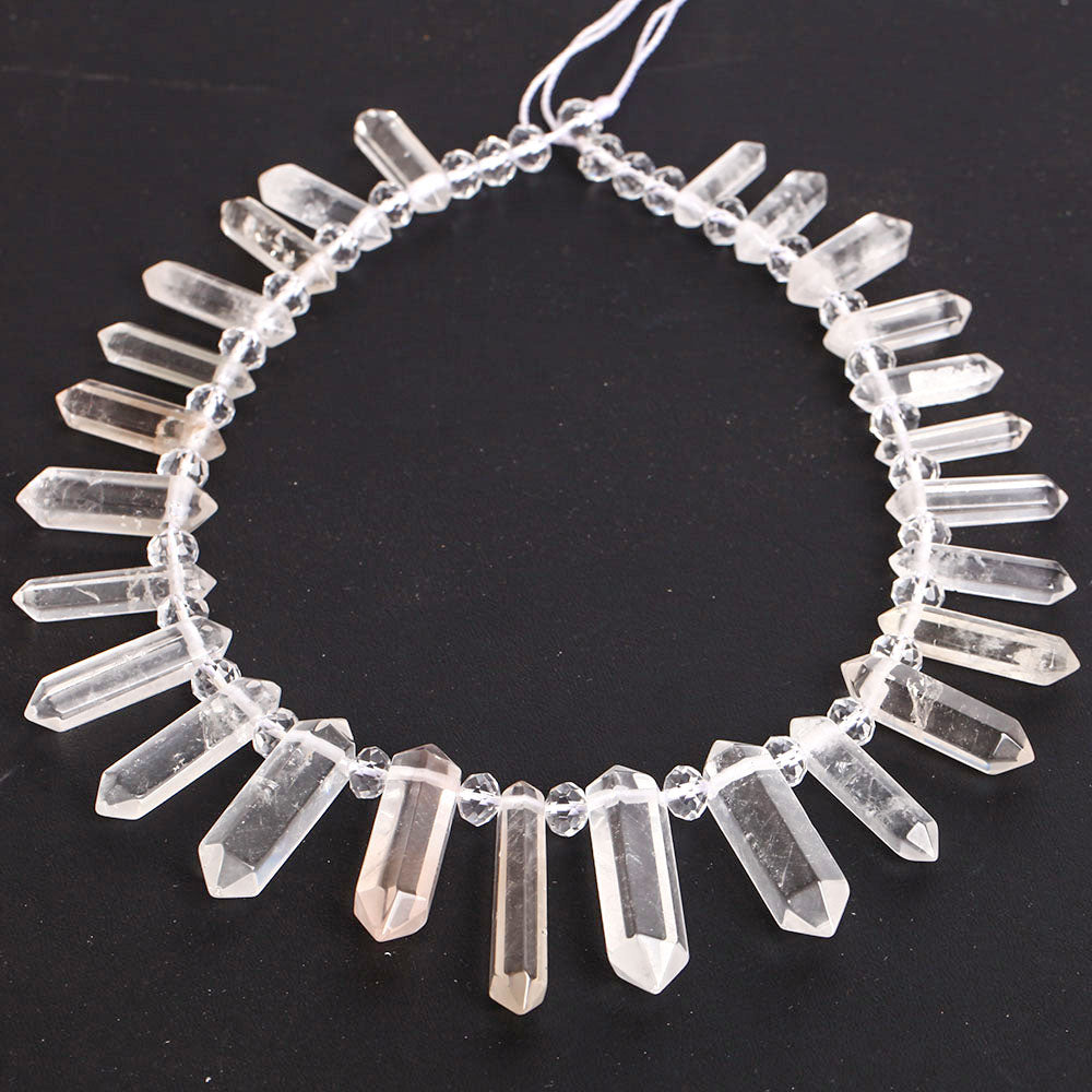 Clear Quartz Crystal Points Chain for Chakra Balance