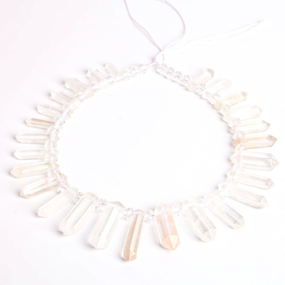 Clear Quartz Crystal Points Chain for Chakra Balance