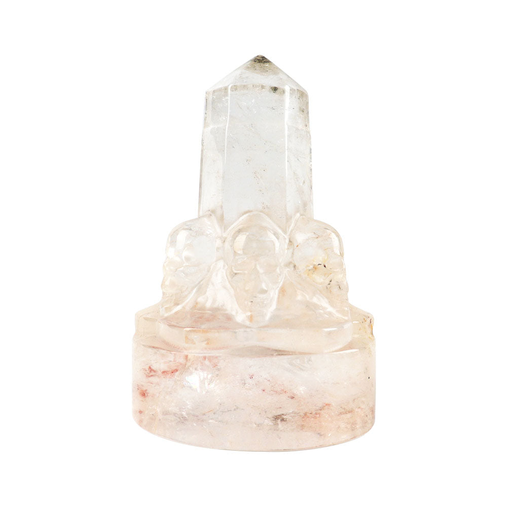 Clear Quartz Skull Crystal Point 3-4 inches Carving