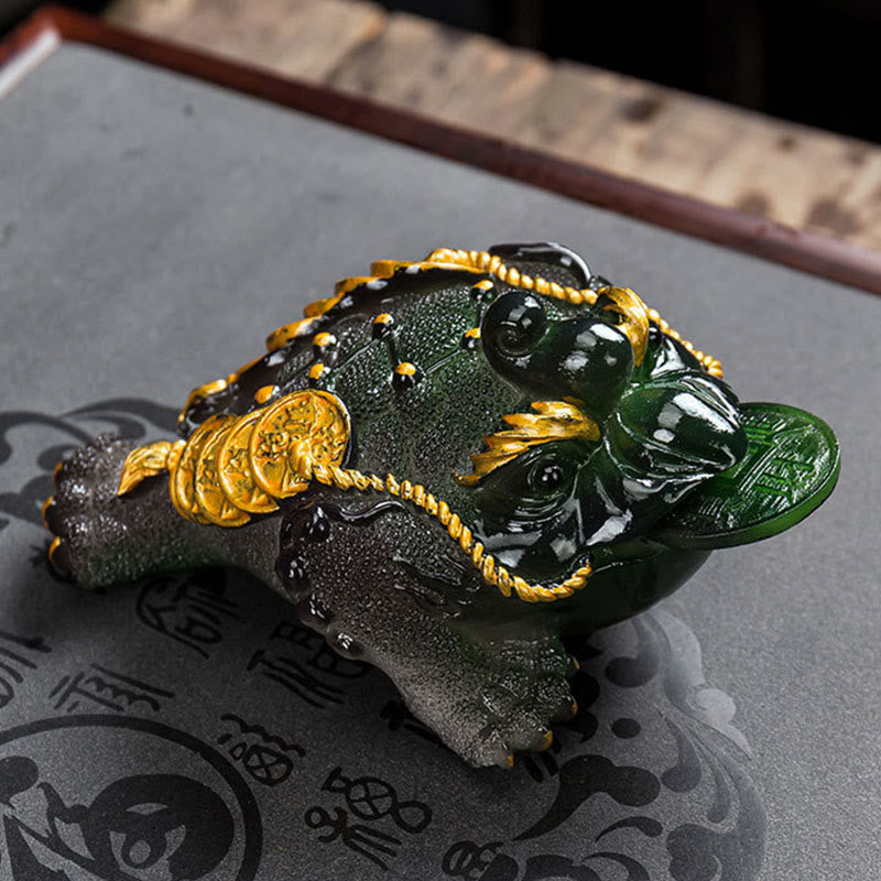 Color Changing Feng Shui Frog Resin Tea Pet Figurine