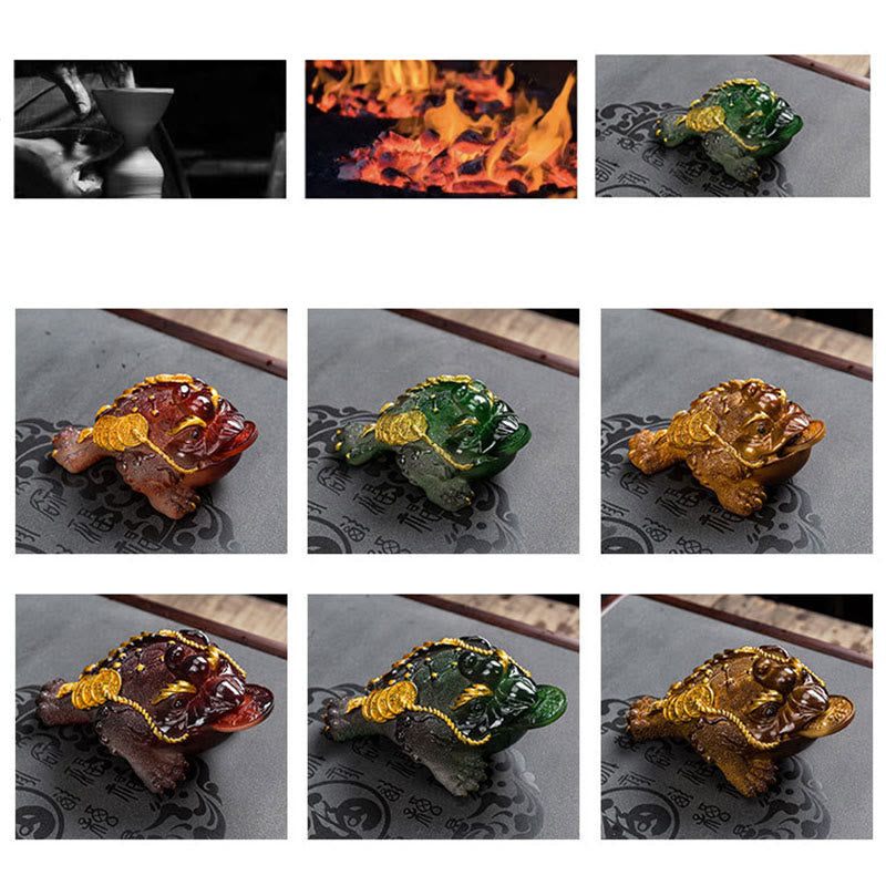 Color Changing Feng Shui Frog Resin Tea Pet Figurine