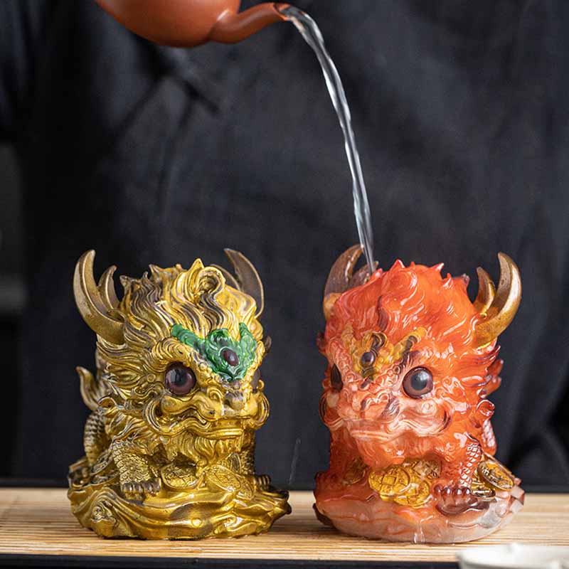 Color Changing Kirin Resin Spiritual Statue | Home Zen Decor