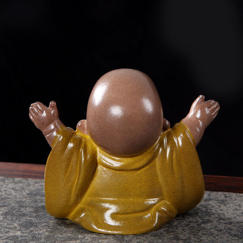 Color Changing Laughing Buddha Resin Tea Pet
