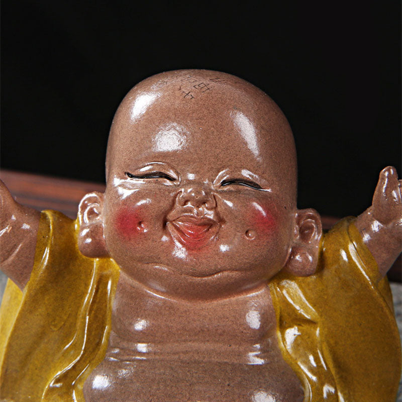 Color Changing Laughing Buddha Resin Tea Pet