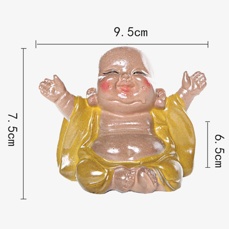 Color Changing Laughing Buddha Resin Tea Pet