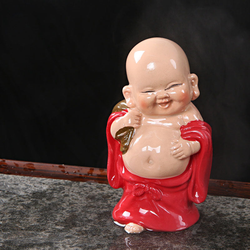 Color Changing Laughing Buddha Resin Tea Pet