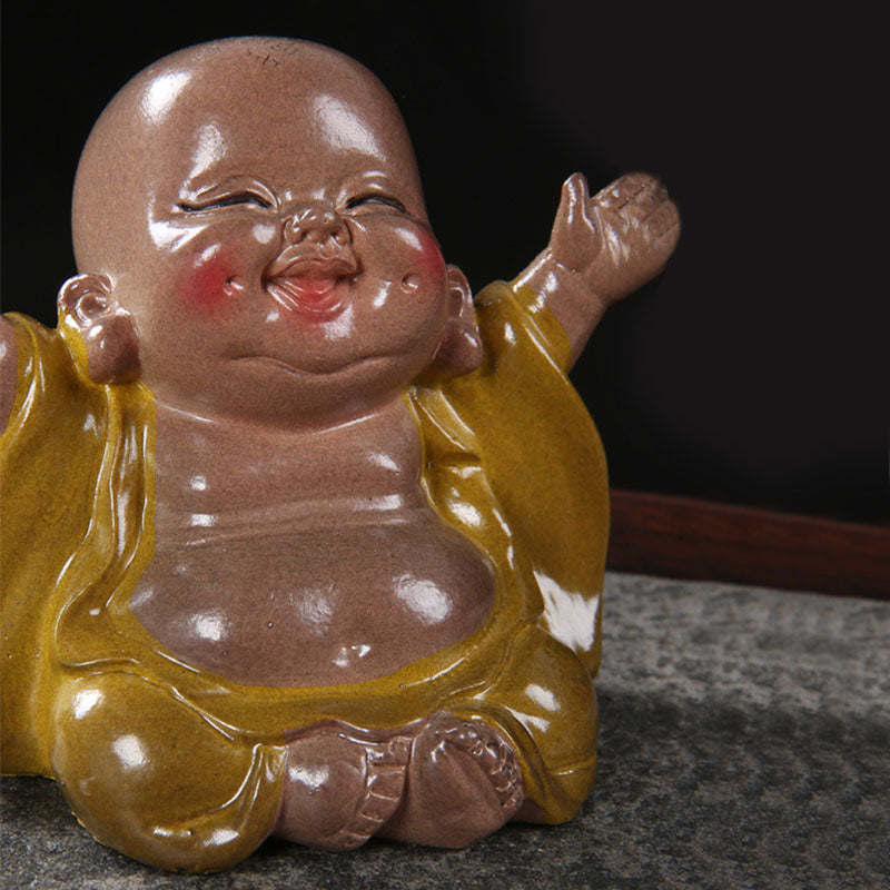 Color Changing Laughing Buddha Resin Tea Pet