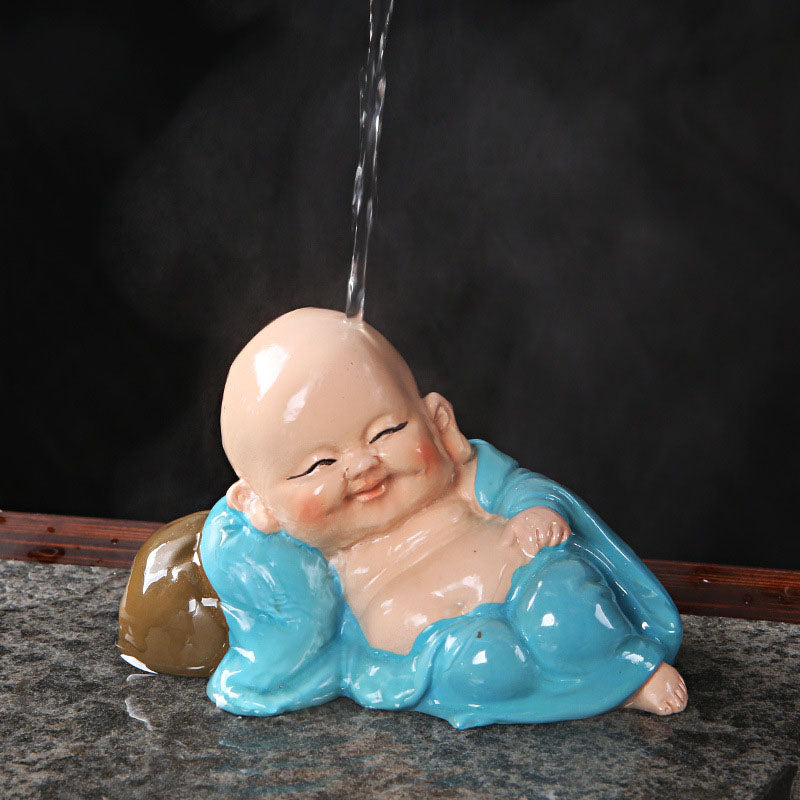 Color Changing Laughing Buddha Resin Tea Pet