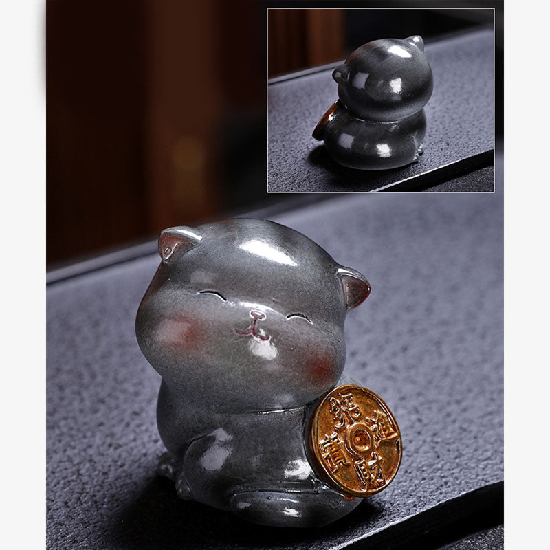 Color Changing Mini Cat Resin Tea Pet | Zen Decor Figurine