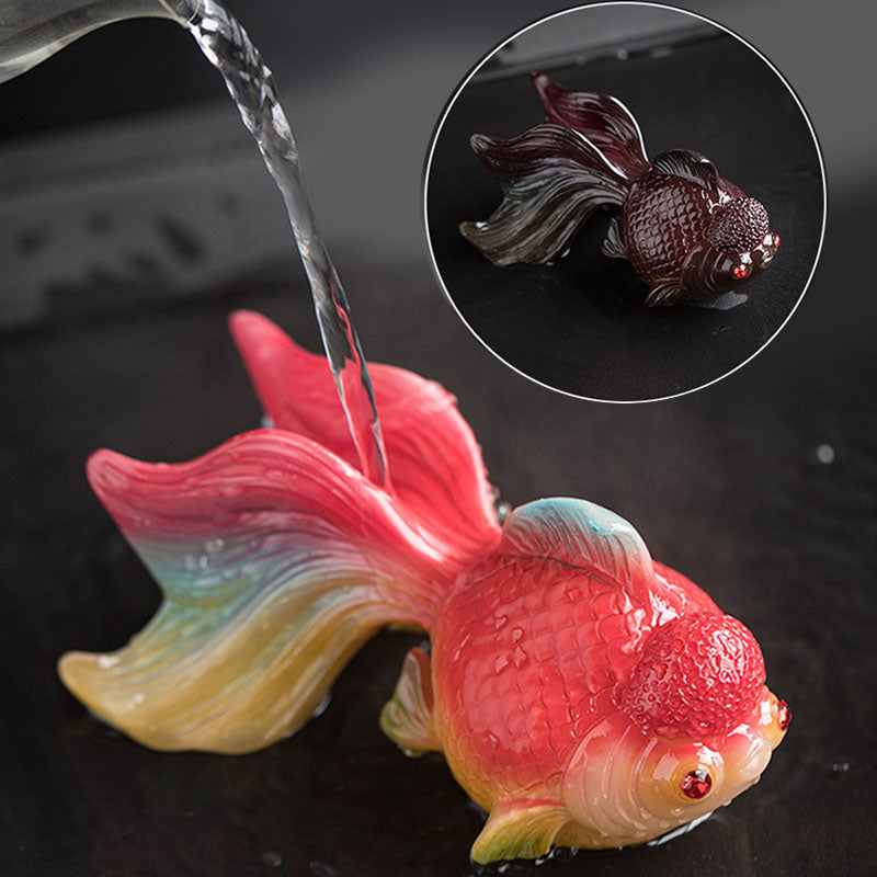 Color Changing Resin Koi Fish Figurine for Wealth & Luck