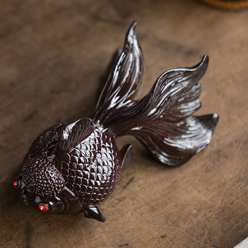 Color Changing Resin Koi Fish Figurine for Wealth & Luck