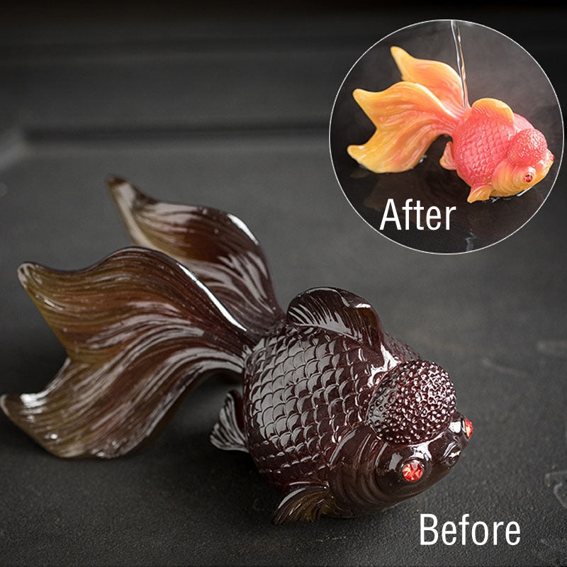 Color Changing Resin Koi Fish Figurine for Wealth & Luck