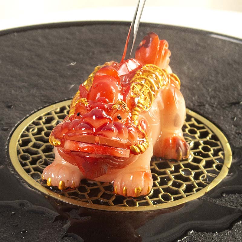 Color Changing Small PiXiu Resin Wealth Figurine 11cm