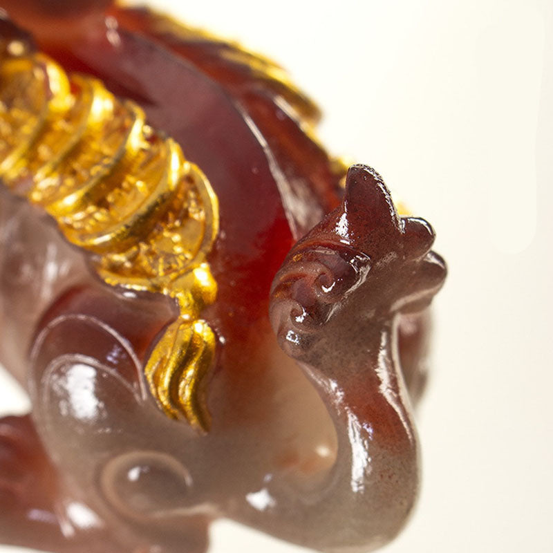 Color Changing Small PiXiu Resin Wealth Figurine 11cm