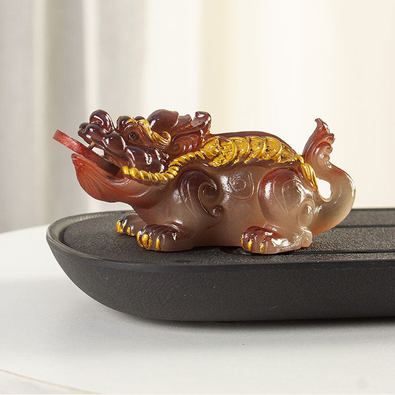 Color Changing Small PiXiu Resin Wealth Figurine 11cm