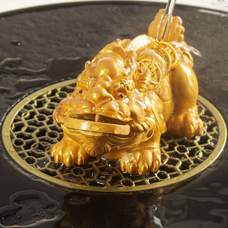 Color Changing Small PiXiu Resin Wealth Figurine 11cm