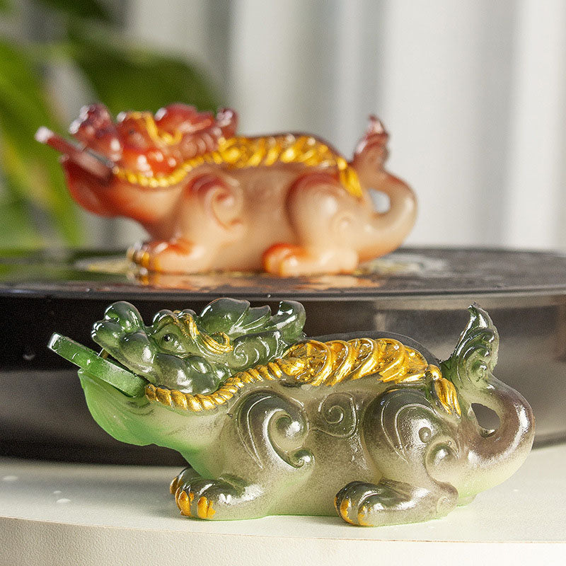 Color Changing Small PiXiu Resin Wealth Figurine 11cm