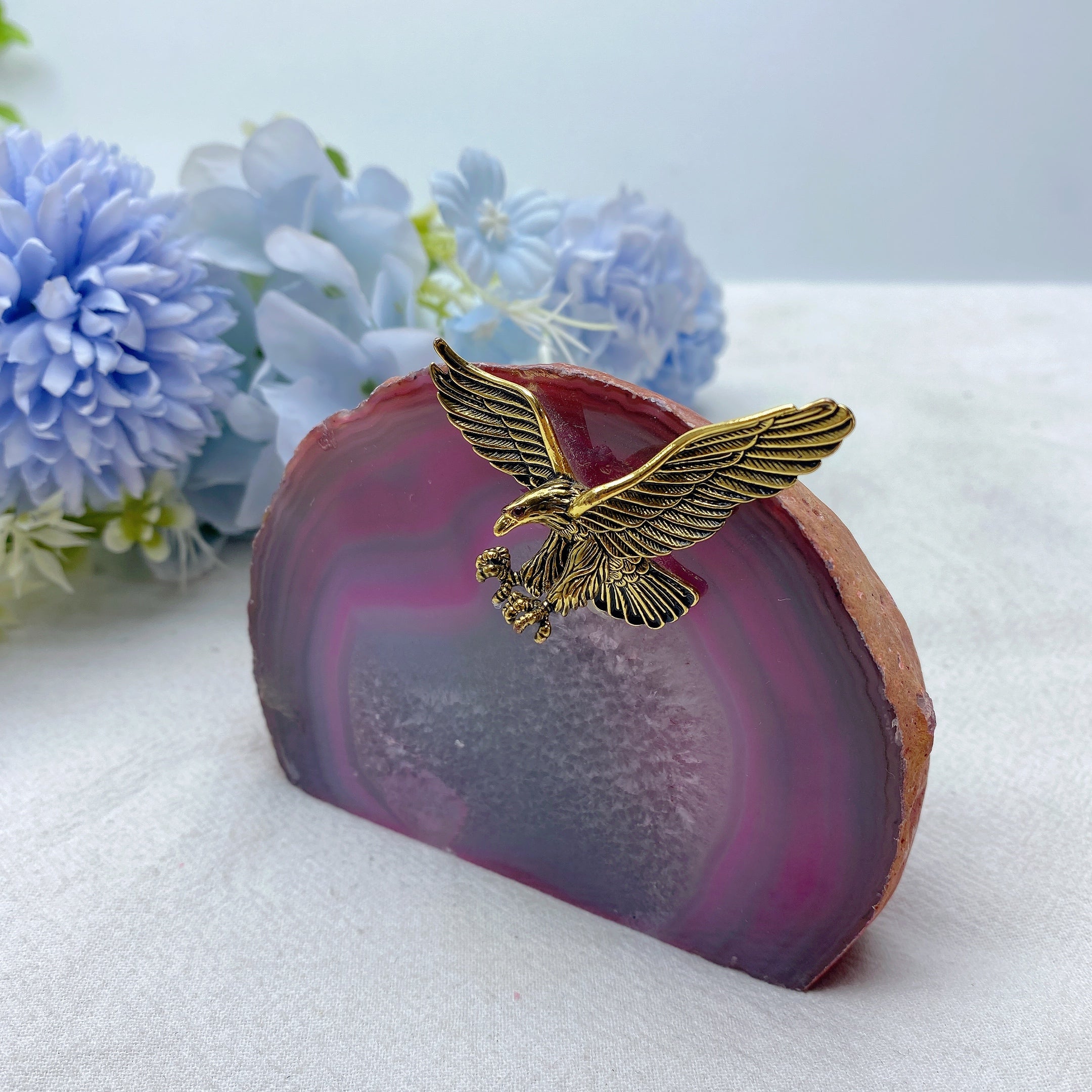 Colored Agate Slab Free Form Crystal Specimen 3-inch