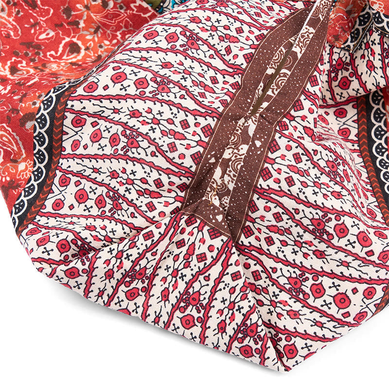 Colored Stripes Cotton Shoulder Bag for Yoga Essentials