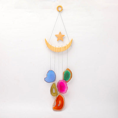 Colorful Agate Wind Chimes 40cm Crystal Decor