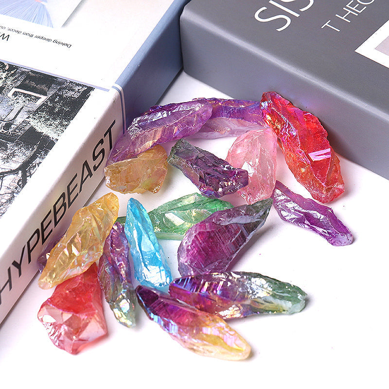 Colorful Aura Quartz Raw Crystal Chunks 2-2.5 Inch
