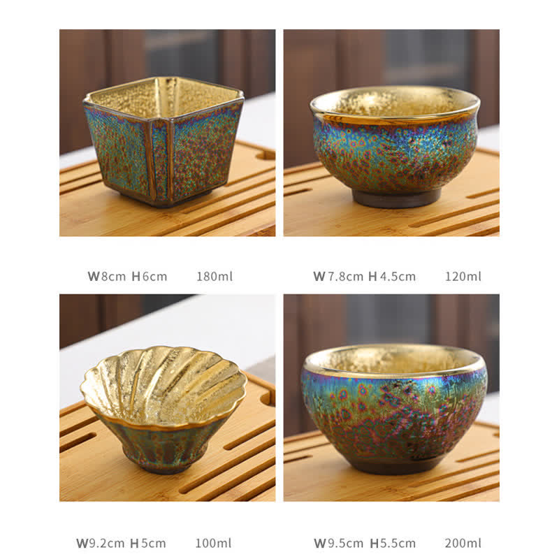 Colorful Ceramic Chinese Tea Cup 135ml Handcrafted Artistry