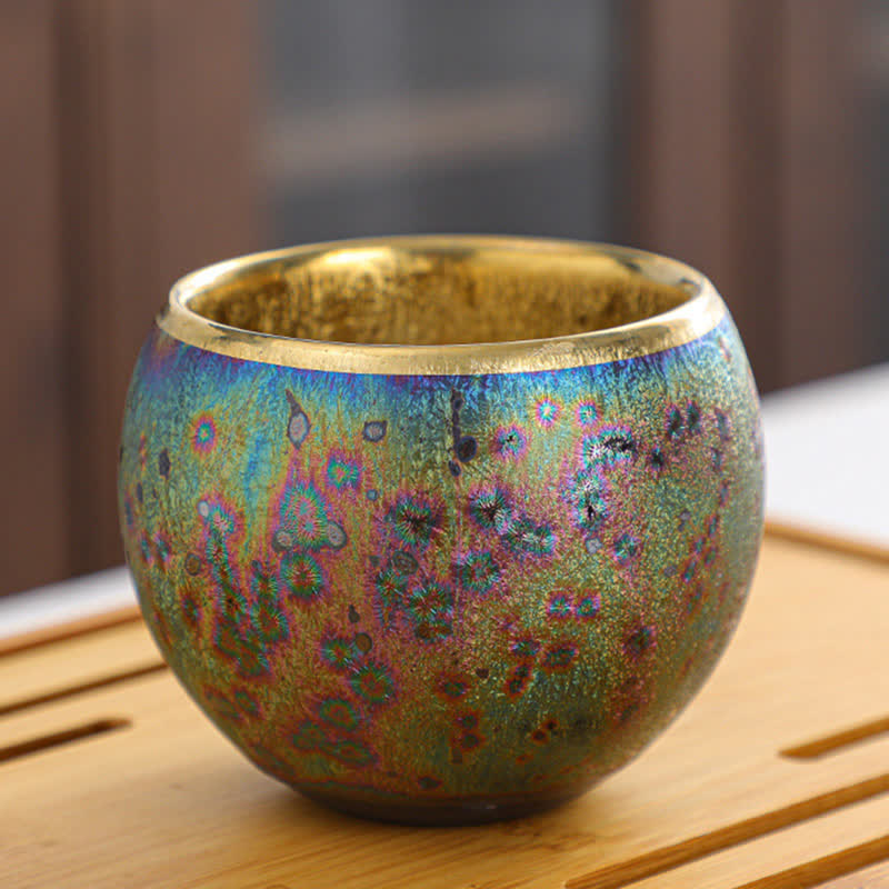 Colorful Ceramic Chinese Tea Cup 135ml Handcrafted Artistry