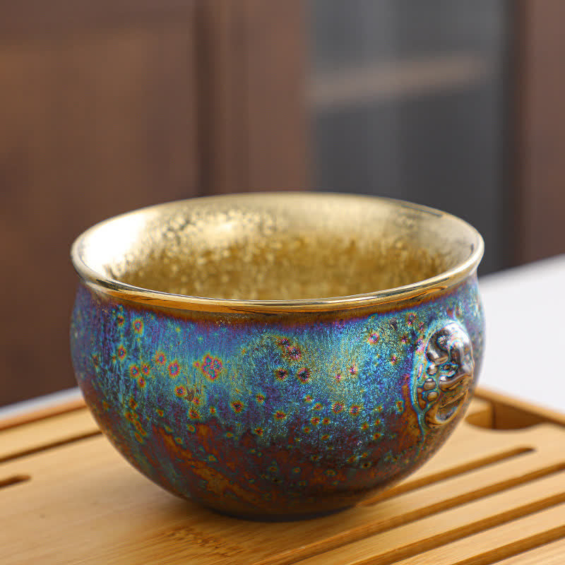 Colorful Ceramic Chinese Tea Cup 135ml Handcrafted Artistry