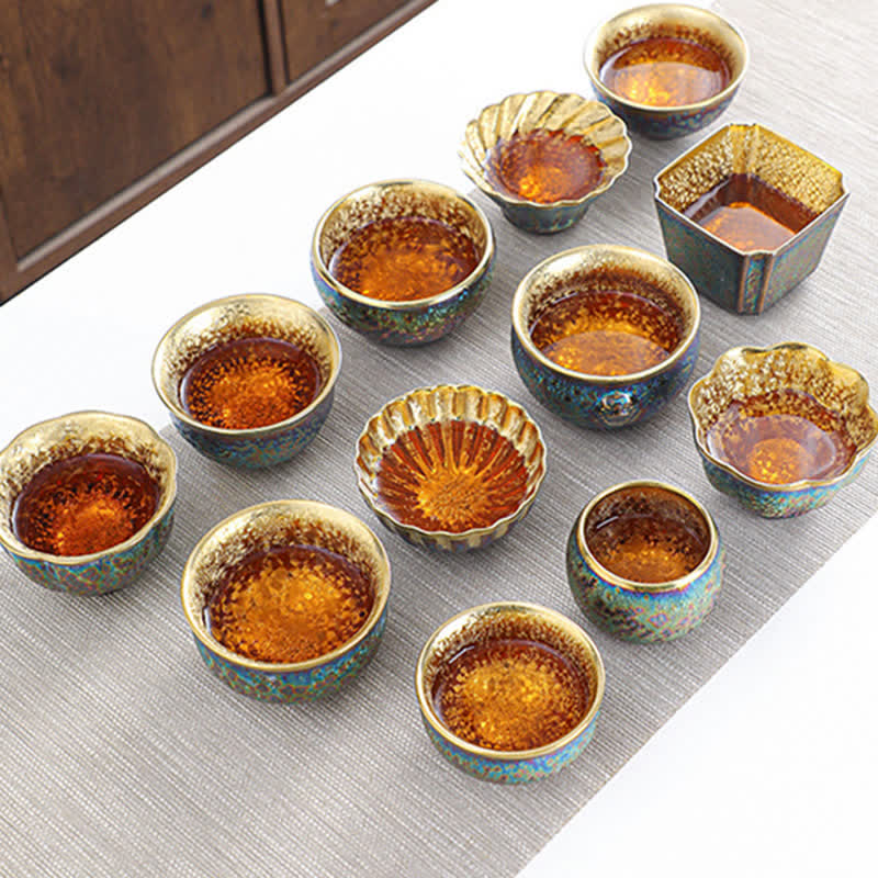 Colorful Ceramic Chinese Tea Cup 135ml Handcrafted Artistry