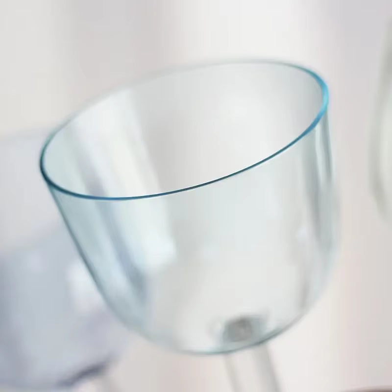 Clear glass with slanted rim for Colorful Crystal Singing Bowl with Handle