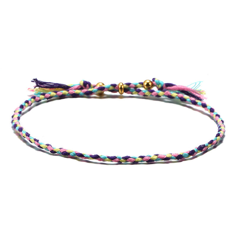 Colorful Handmade Adjustable Rope Tassel Harmony Bracelet