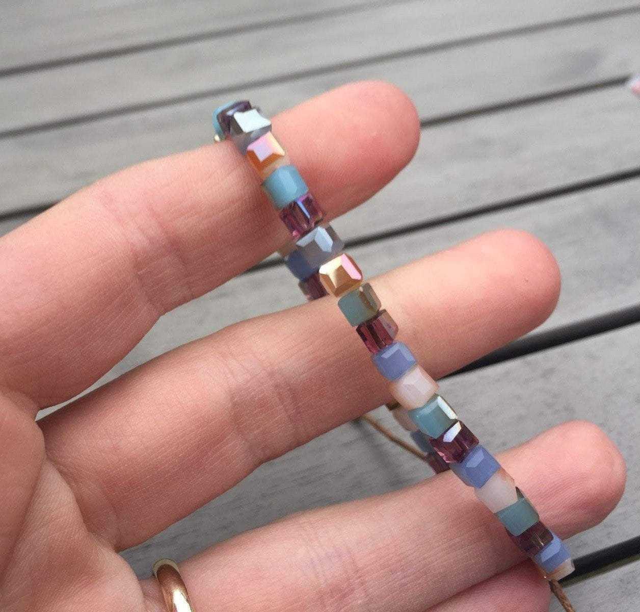 Colorful Iridescent Crystal Friendship Bracelet