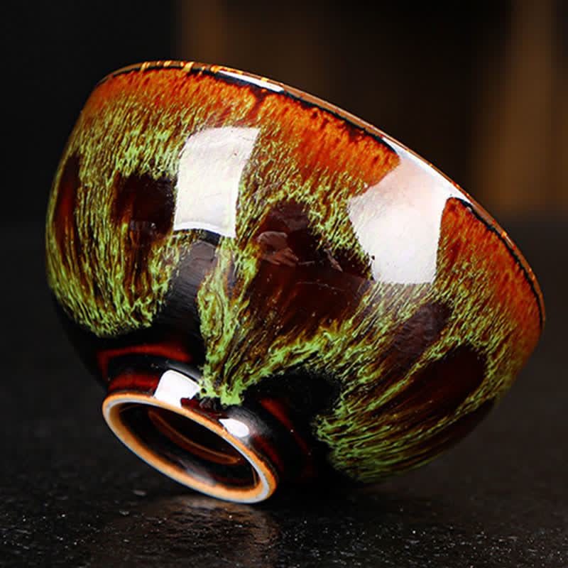 Colorful Maple Leaf Ceramic Teacup 110ml for Cozy Tea