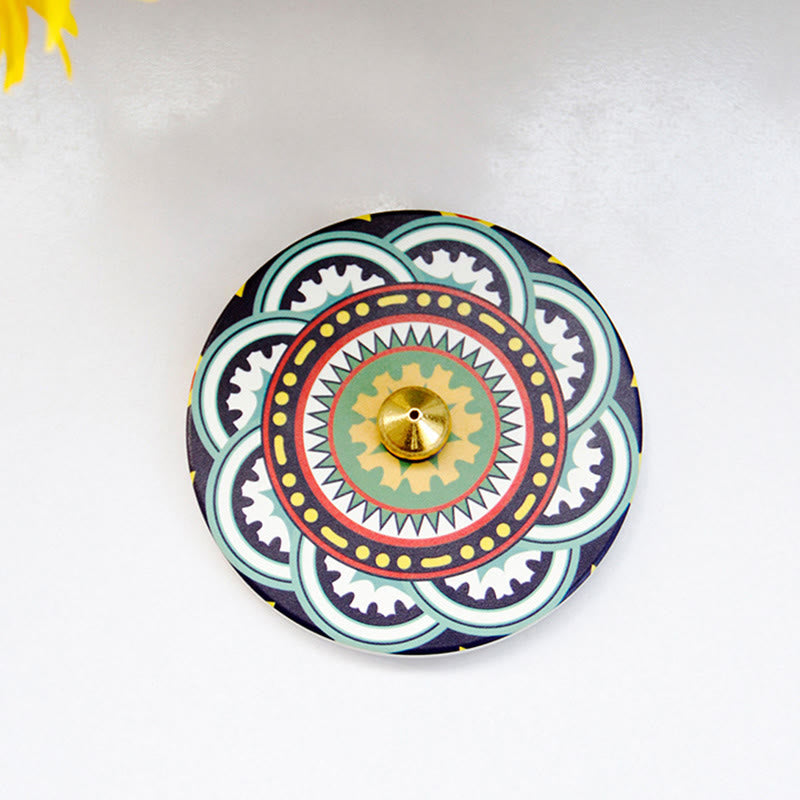 Colorful Pattern Ceramic Incense Stick Burner 10cm